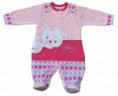 Kojenecké dupačky + košieľka - Mačiatko, ružové